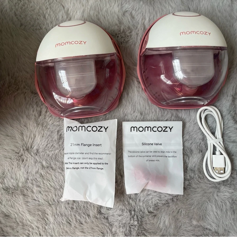 Momcozy M6 1.0 Hands-Free Breast Pump Wearable, Double Wireless Pump Cozy Red - Picture 2 of 3